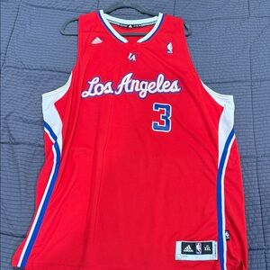 Adidas Los Angeles Clippers Red and White Basketball Jersey